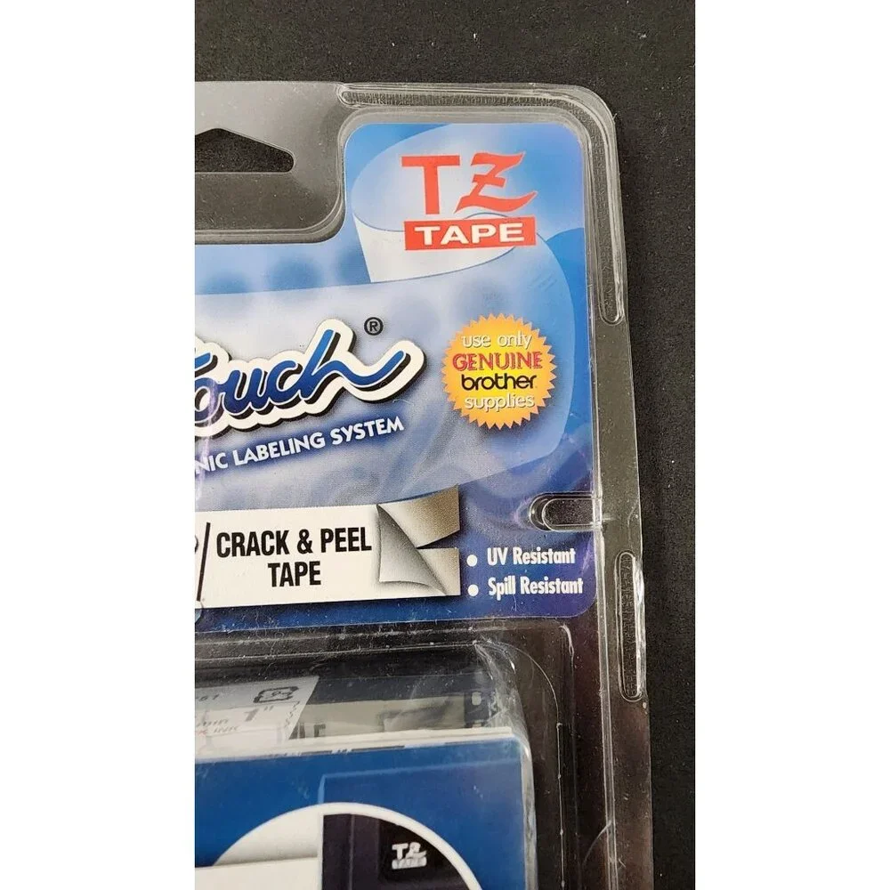 GENUINE BROTHER P TOUCH TZ 251 LABELING TAPE BLACK INK ON WHITE 1 INCH 1